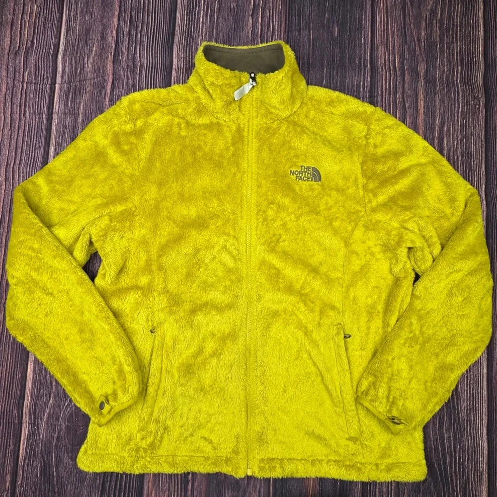 The North Face Osito Fleece Jacket Large Lime Green Fuzzy Full Zip Gorpcore